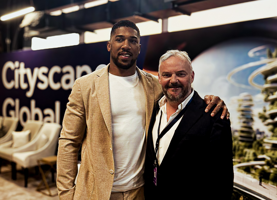 World Champion Boxer and entrepreneur, Anthony Joshua with Peter Baxter Global Pro Connect at Cityscape Global